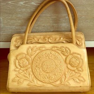 Vintage Mexican leather bag / purse/ handbag